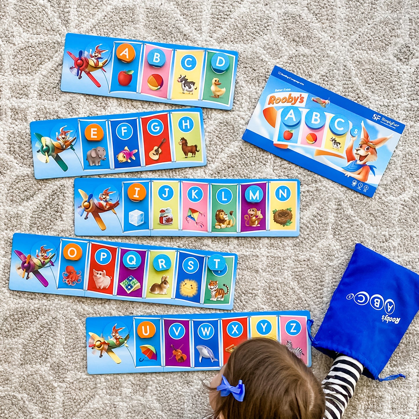 Rooby's ABCs by SimplyFun is a letter recognition game focusing on alphabet sequencing for ages 3 and up.