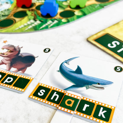 Spell Trek by SimplyFun is a fun spelling game focusing on vowels for ages 6 and up.