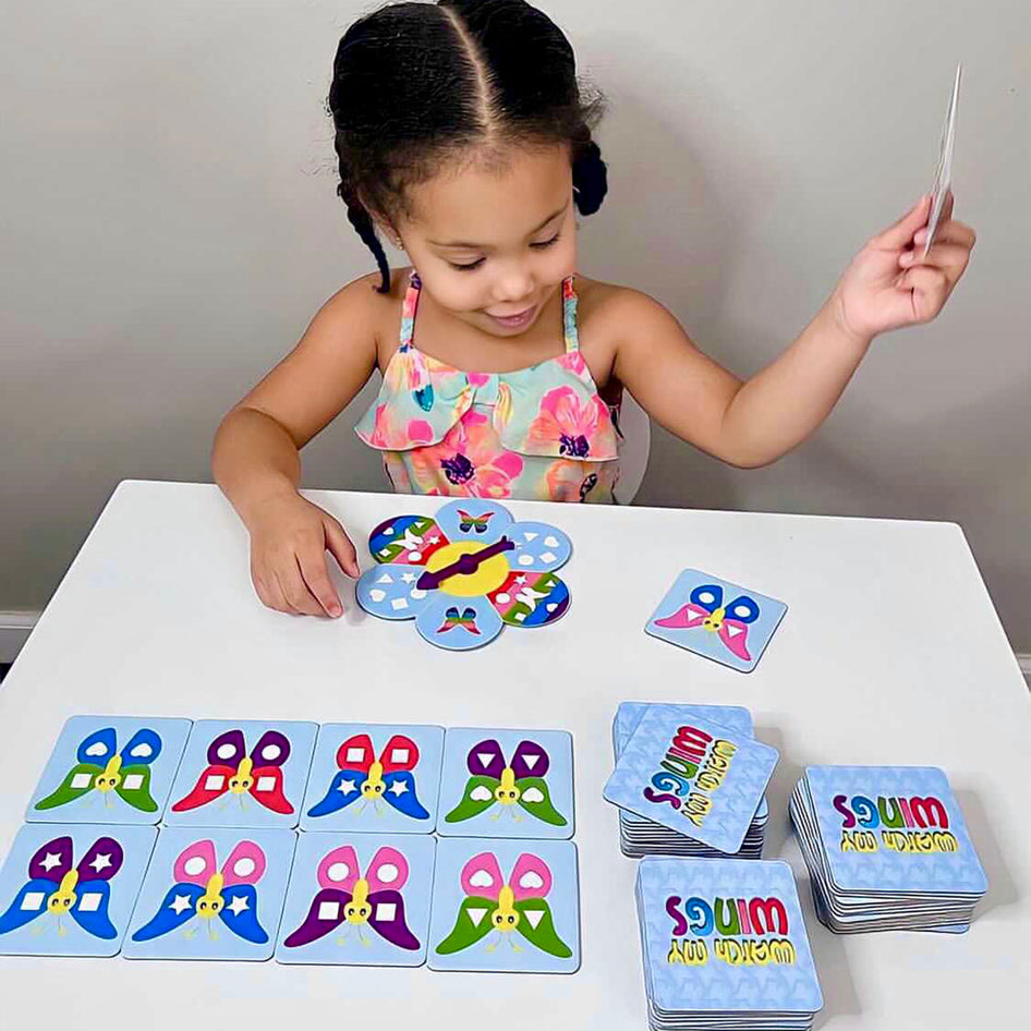 Watch My Wings by SimplyFun is a butterfly shape and color matching game for ages 4 and up.