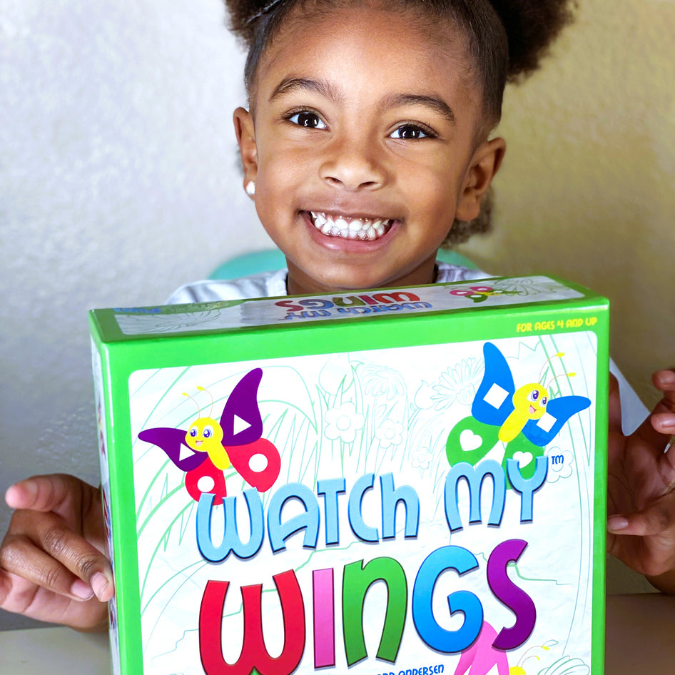 Watch My Wings by SimplyFun is a butterfly shape and color matching game for ages 4 and up.