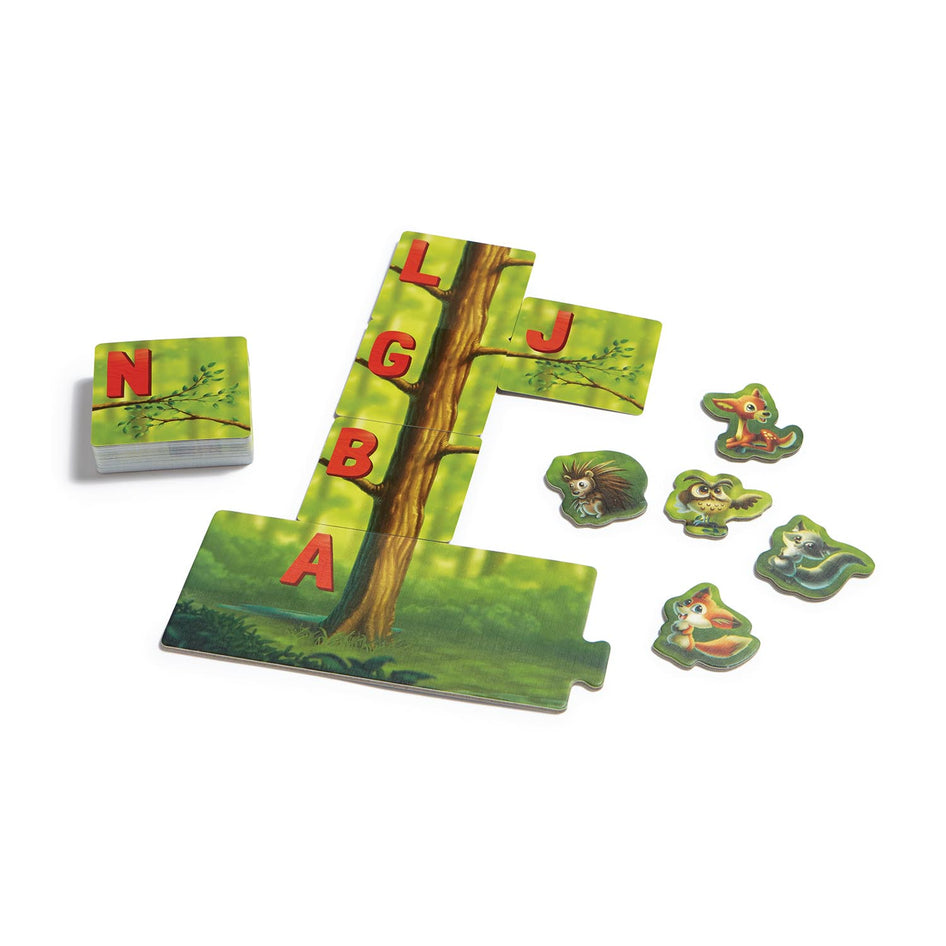 Alphabet Woods educational board game by SimplyFun for kids aged 5 and up