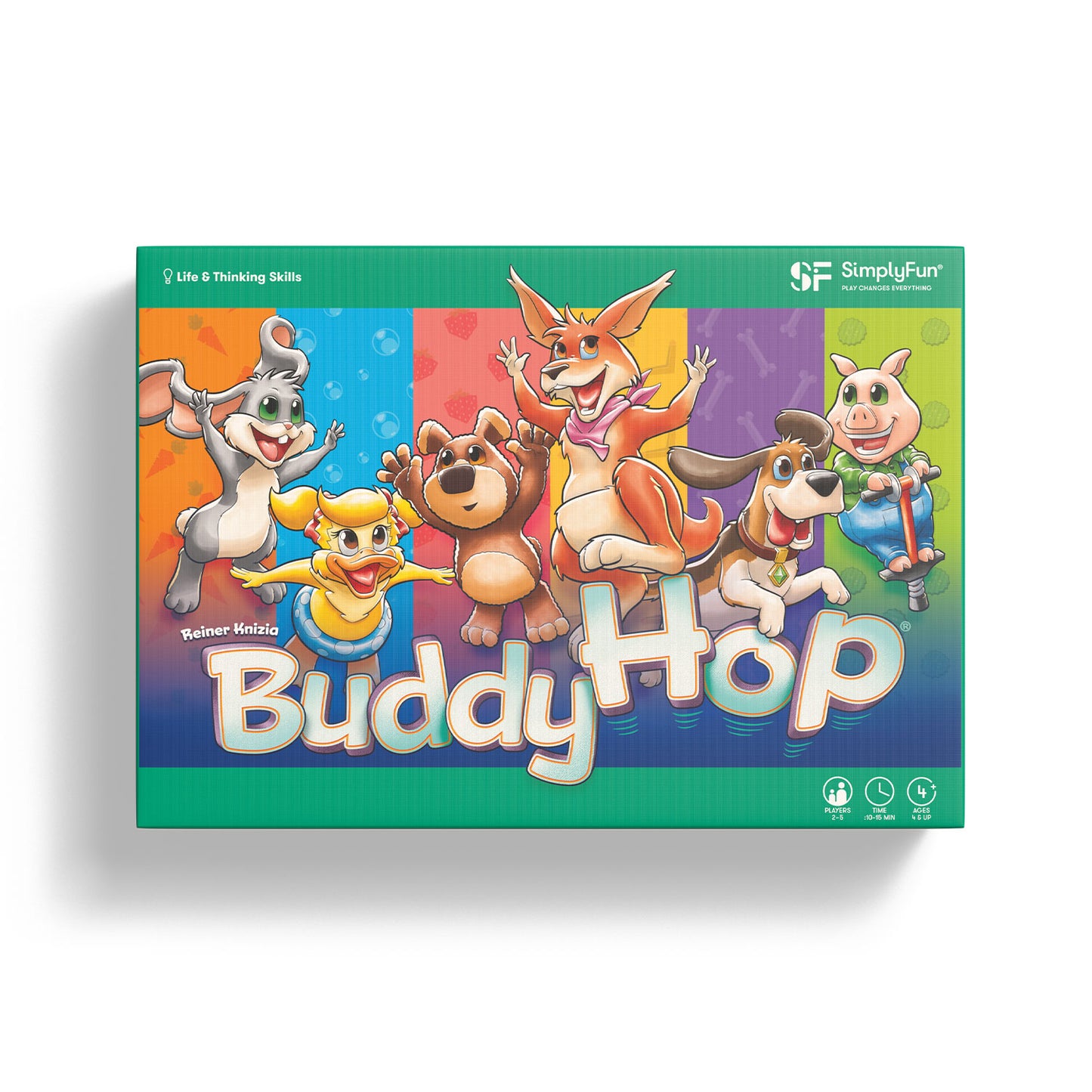 Buddy Hop by SimplyFun is a fun memory and gross motor skills game for ages 4 and up