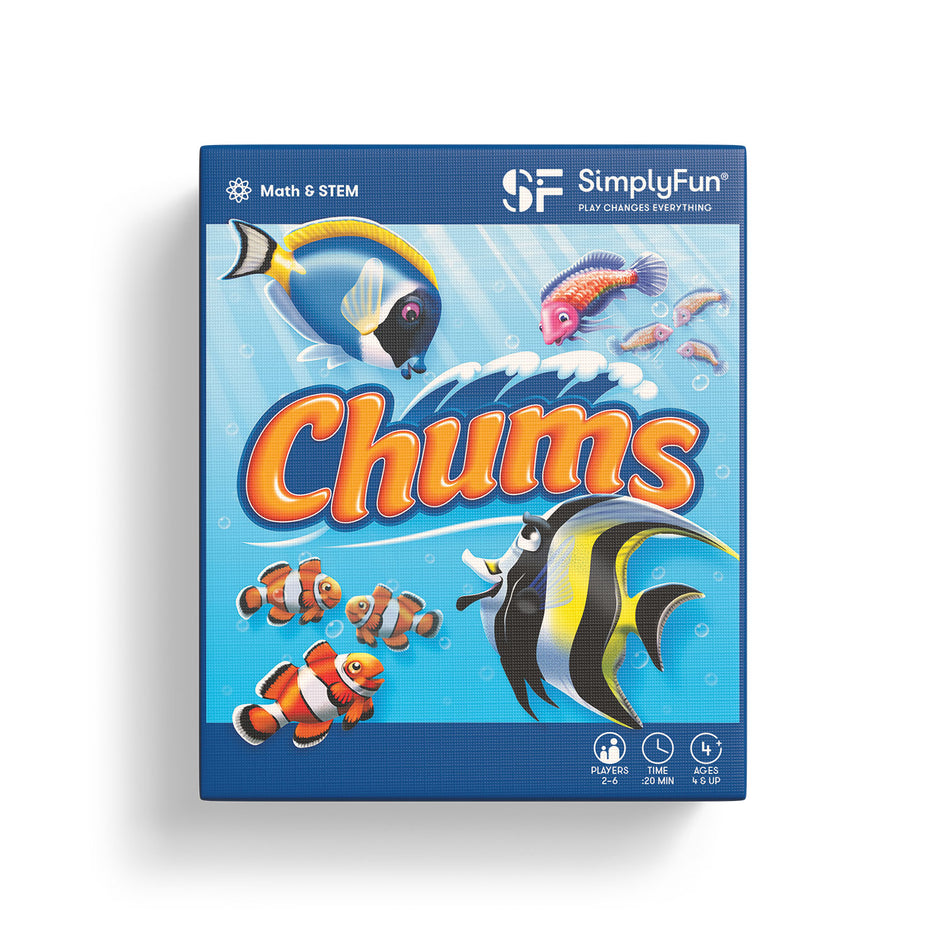 Chums by SimplyFun is a color and shape matching game for ages 4 and up