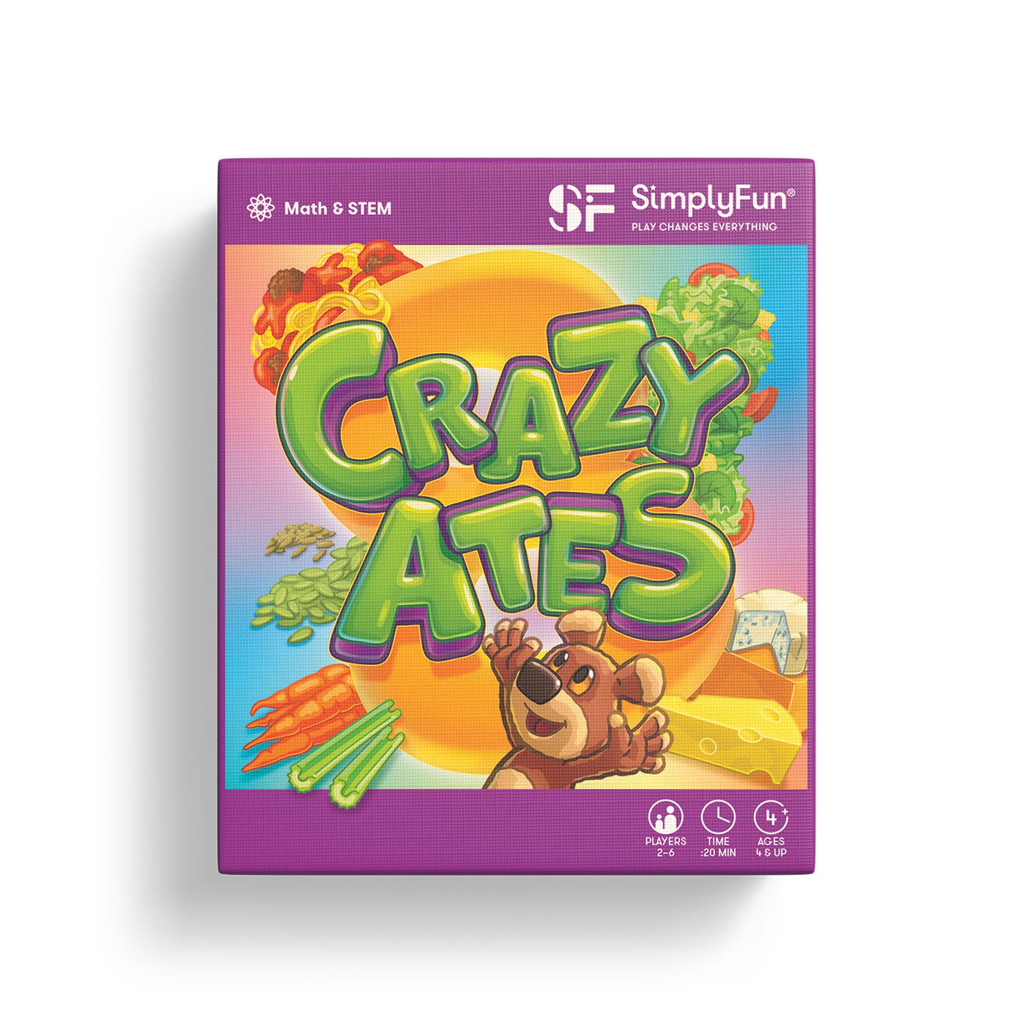 Crazy Ates by SimplyFun is a color and number recognition game for ages 4 and up