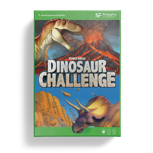 Dinosaur Challenge by SimplyFun is a dinosaur game for ages 7 and up
