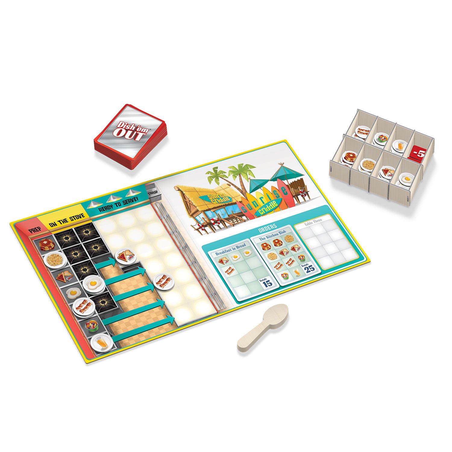 Dish 'em Out by SimplyFun is a fun restaurant and diner strategy game for ages 8 and up