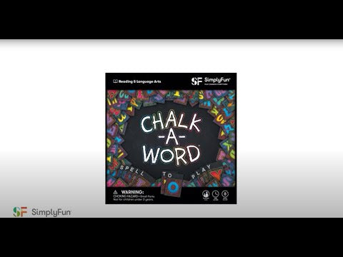 Chalk-A-Word by SimplyFun is a spelling game and vocabulary game for ages 8 and up