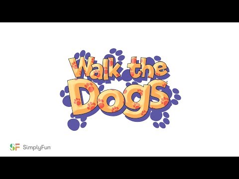 Walk the Dogs by SimplyFun is a math game featuring 63 adorable dogs and focusing on counting and multiplication.