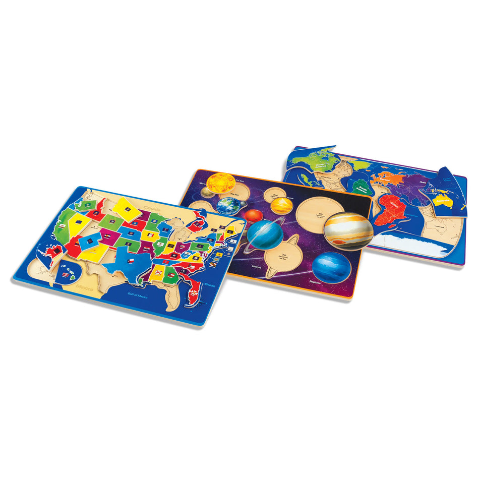 Our World Puzzle Set: Wooden Puzzles for ages 3 and up