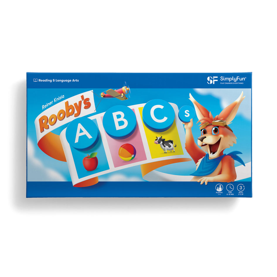 Rooby's ABCs by SimplyFun is a letter recognition game focusing on alphabet sequencing for ages 3 and up.