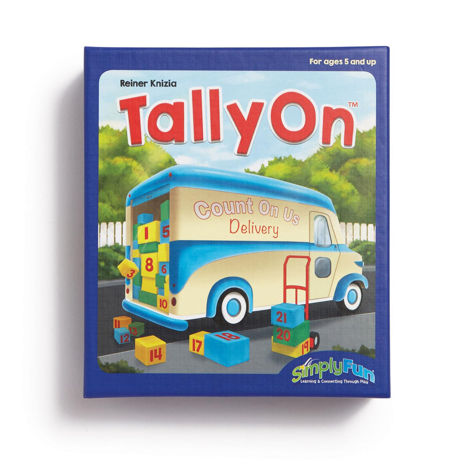 Tally On by SimplyFun is a fun math game for ages 5 and up focusing on counting and predicting.