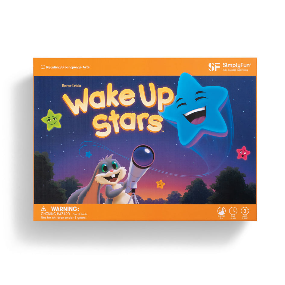 Wake up Stars by SimplyFun is a storytelling game and social emotional learning game for ages 3 and up.