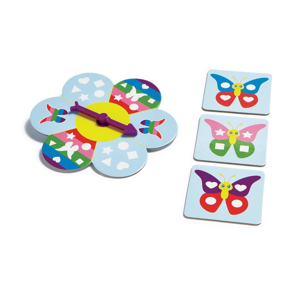 Watch My Wings by SimplyFun is a butterfly shape and color matching game for ages 4 and up.